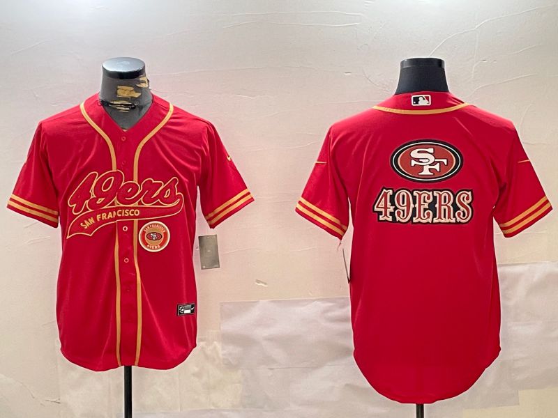 Men San Francisco 49ers Blank Red Gold Joint Name 2024 Nike Limited NFL Jersey style 2->san francisco 49ers->NFL Jersey